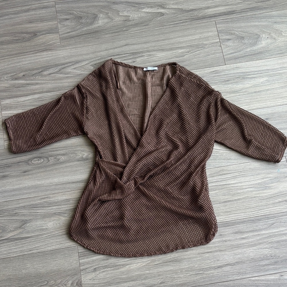 Zara Textured Wrap Top